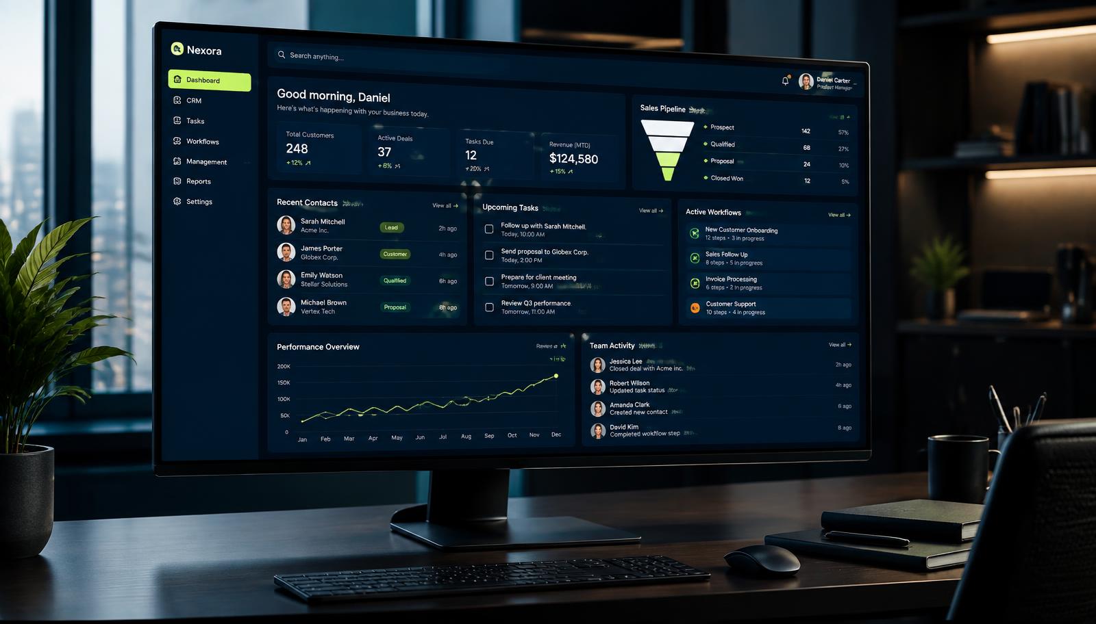 Business software interface visual